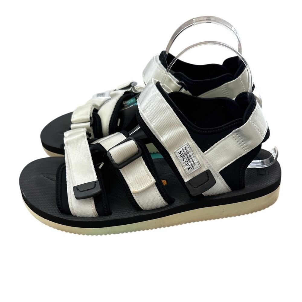 Suicoke Kisee-V Sandals Mens Sz 11 White Black Vibram Sole Sport Strappy OG-044V